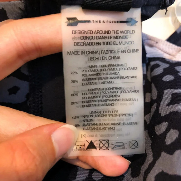 The Upside Purple Leopard Graphic Logo Athletic Athleisure Supportive Sports Bra - Picture 7 of 8